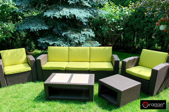 Комплект чехлов на подушки для мебели Rattan Premium, нео яблоко