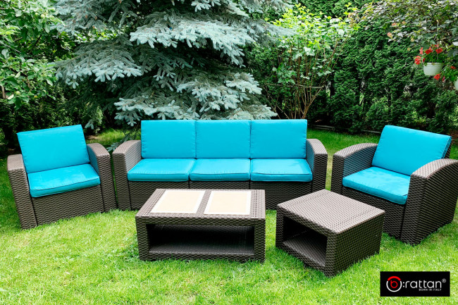 Комплект чехлов на подушки для мебели Rattan Premium, нео изумруд Комплект чехлов на подушки для мебели Rattan Premium, нео изумруд