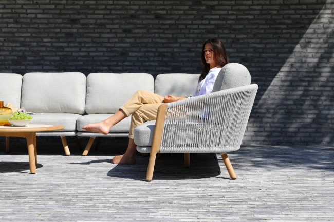 Avesta Комплект лаунж мебели серый, тик/алюминий/веревка Avesta Комплект лаунж мебели серый, тик/алюминий/веревка