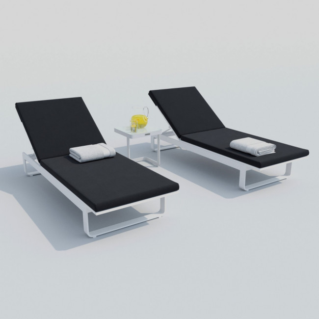 Шезлонг LETTO антрацит - белый каркас Шезлонг LETTO антрацит - белый каркас
