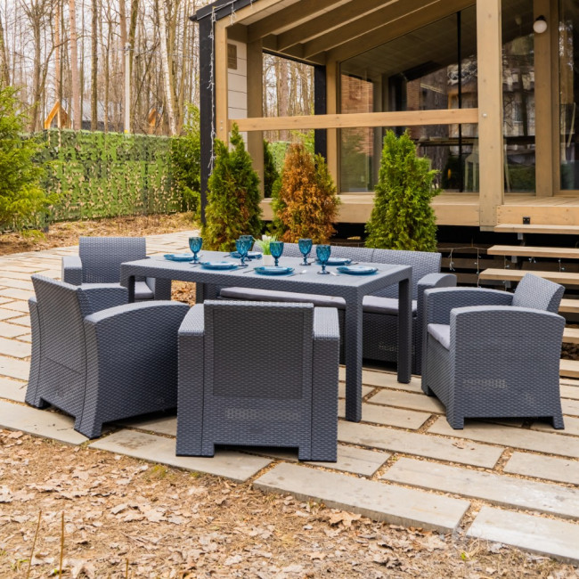 Обеденный комплект LANA LUX DINING L графитовый