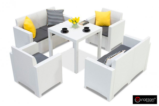 Стол B:rattan Dallas 800*800мм, белый Стол B:rattan Dallas 800*800мм, белый