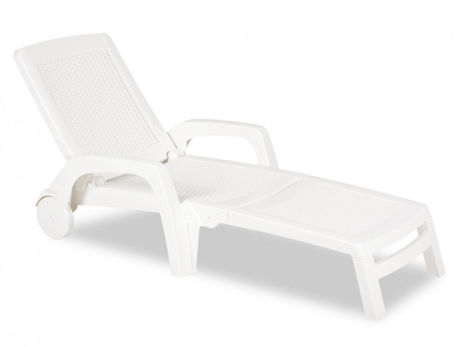 Шезлонг B:rattan MIAMI складной, белый (дисконт)