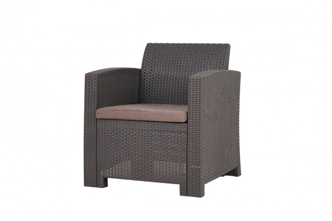 Комплект из 2-х пластиковых кресел b:rattan Arizona, венге, с подушками