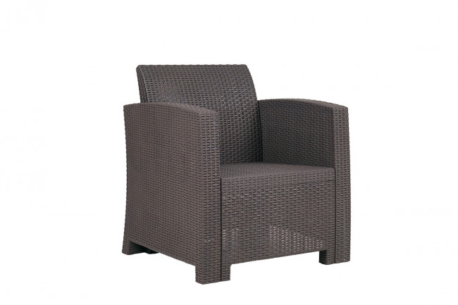 Комплект из 2-х пластиковых кресел b:rattan Arizona, венге, с подушками