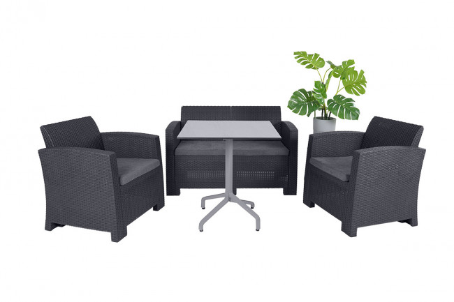 Диван двухместный b:rattan Arizona, антрацит (2-х местная подушка) Диван двухместный b:rattan Arizona, антрацит (2-х местная подушка)