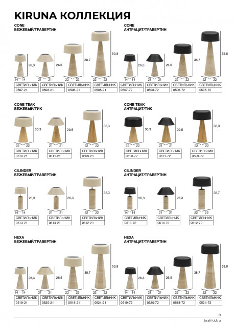 Kiruna (Classic Teak L) Светильник коричневый, алюминий/тик