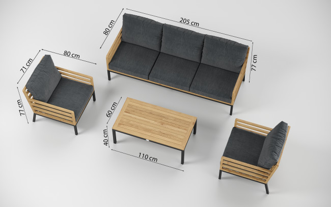 Лаунж зоны Gardenini Premium PatioCalma long