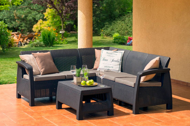 Комплект мебели Corfu Relax Set, коричневый