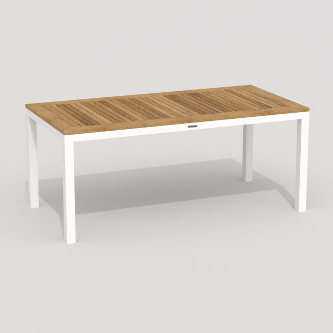 Стол обеденный TELLA  из тика 180x90 белый
