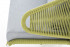 "Милан" диван 2-местный плетеный из роупа, каркас алюминий светло-серый (RAL7035) шагрень, роуп салатовый меланж круглый, ткань светло-серая